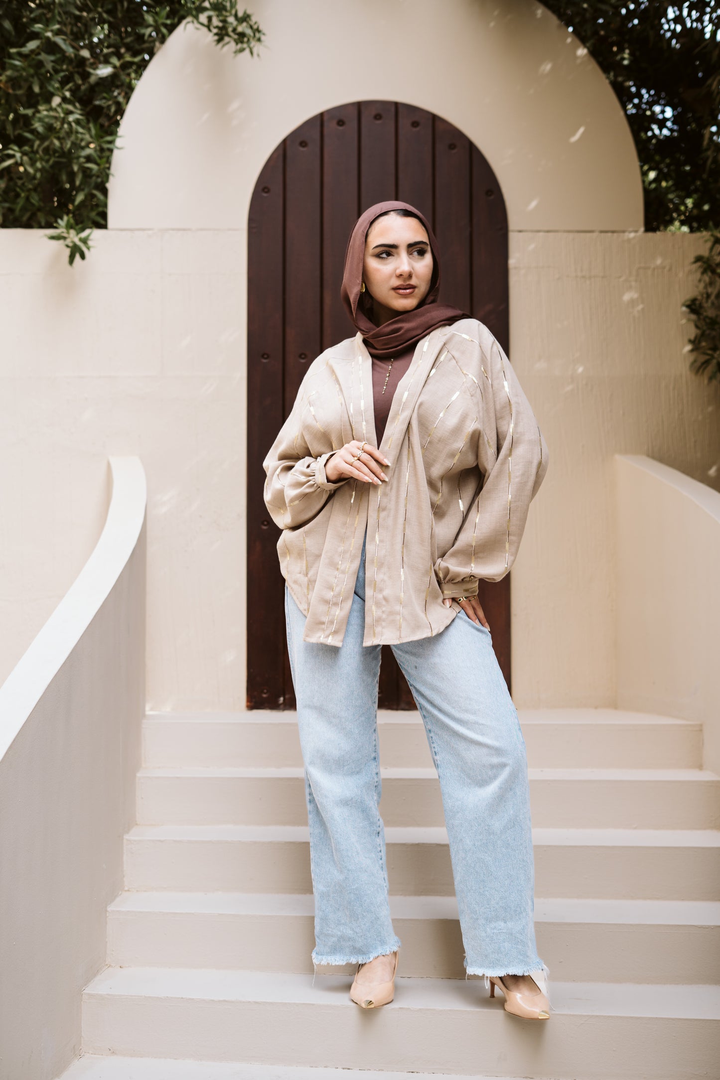 Midnight-sand Glow Linen Kimono