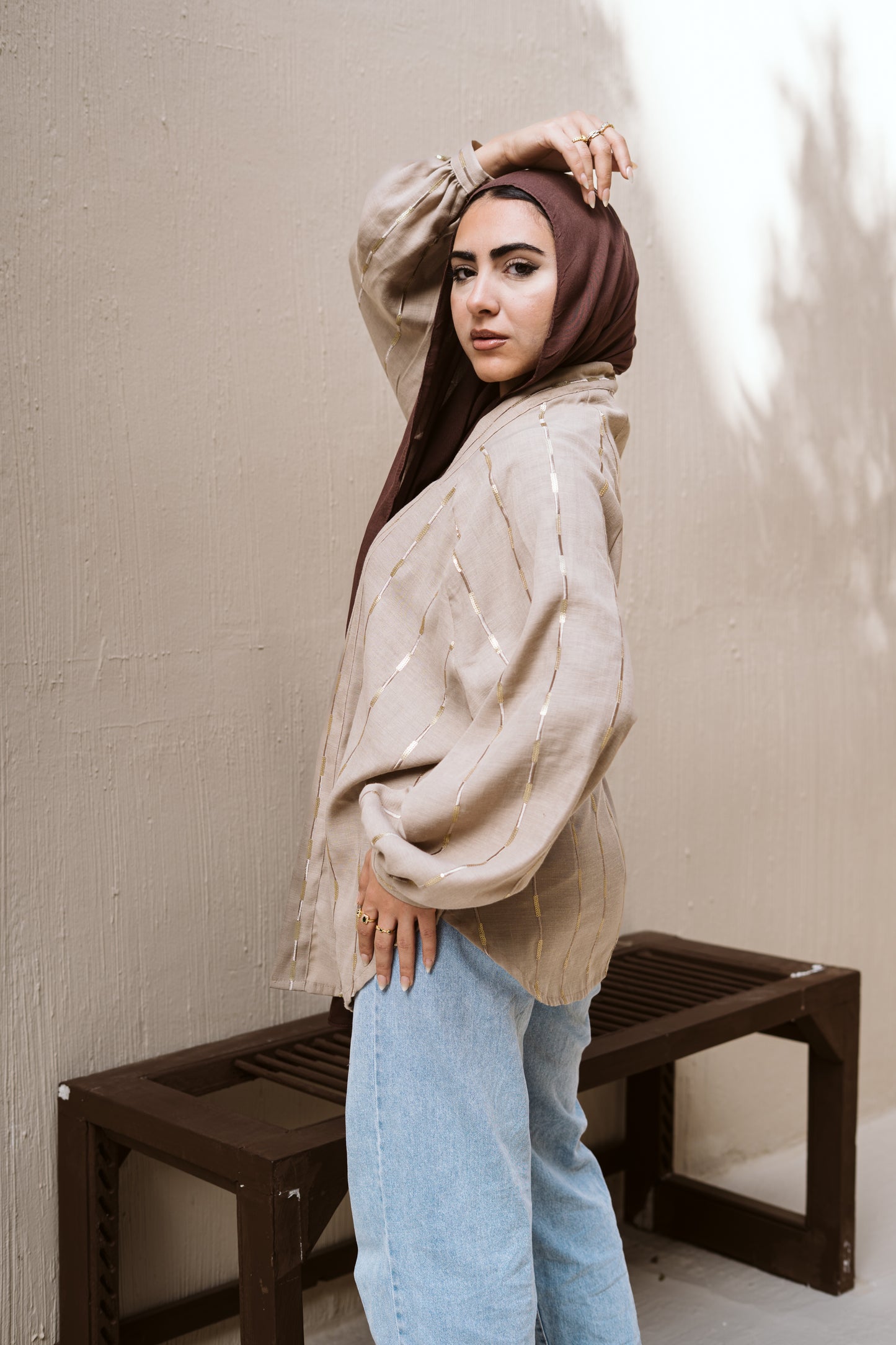Midnight-sand Glow Linen Kimono
