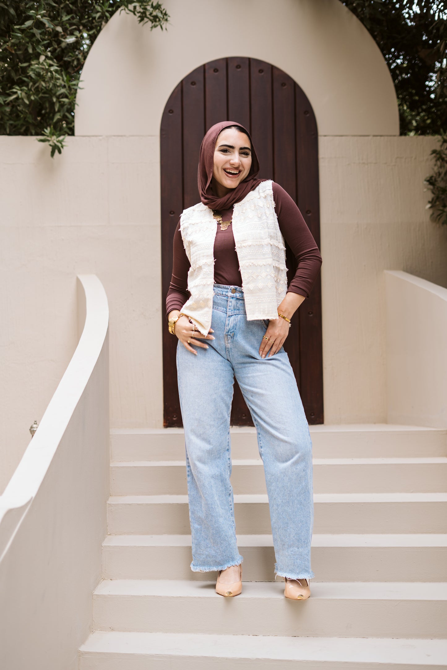 Embroidered Linen Vest