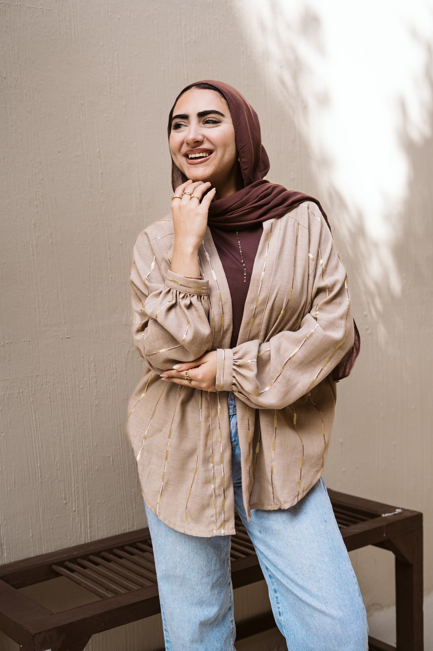 Midnight-sand Glow Linen Kimono
