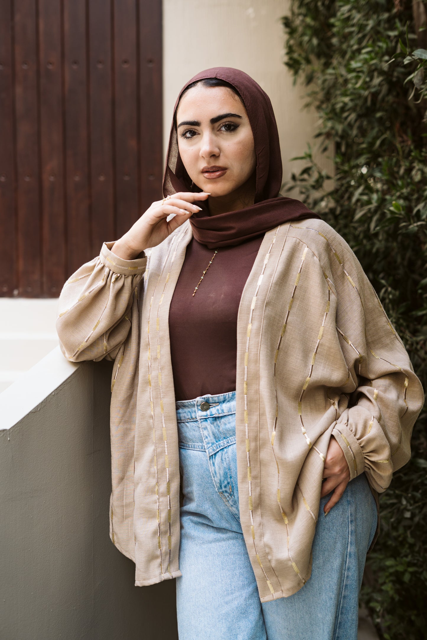 Midnight-sand Glow Linen Kimono
