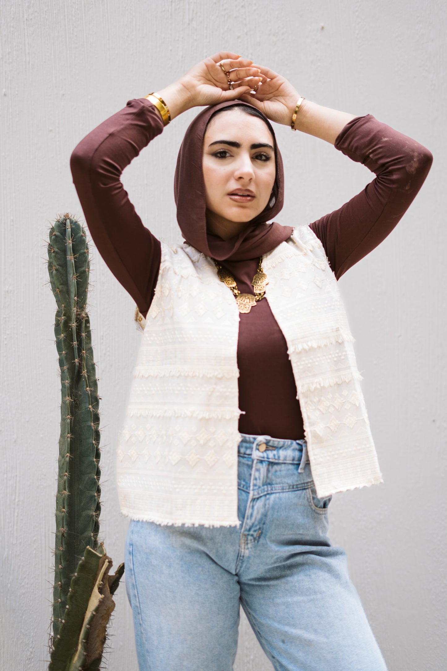 Embroidered Linen Vest
